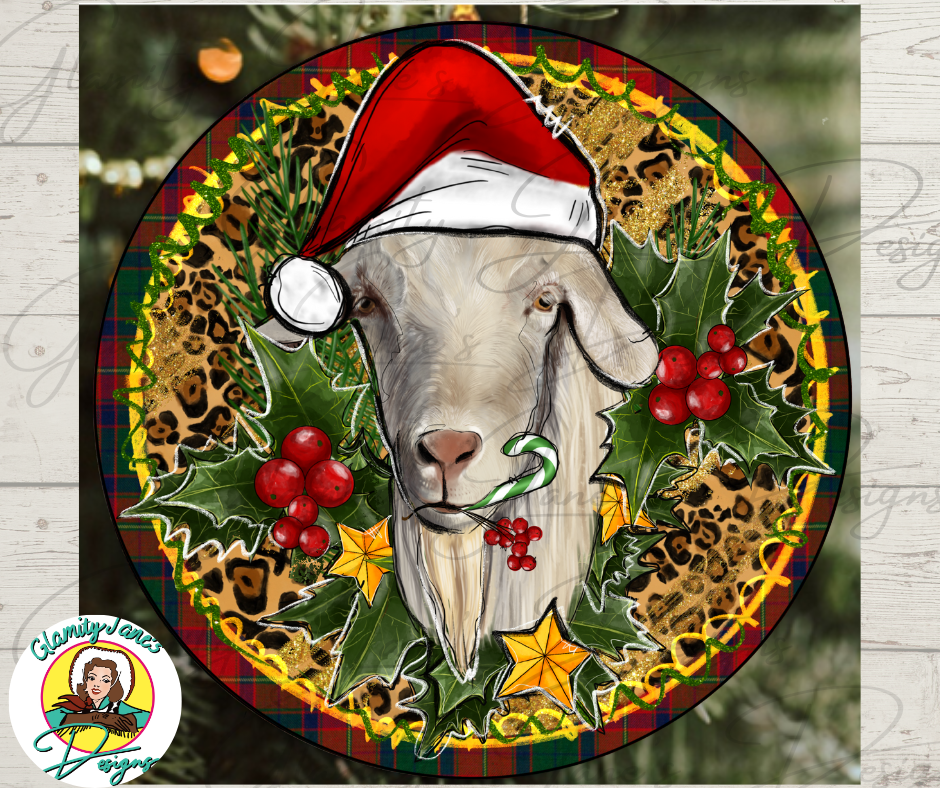 SANTA GOAT ORNAMENT