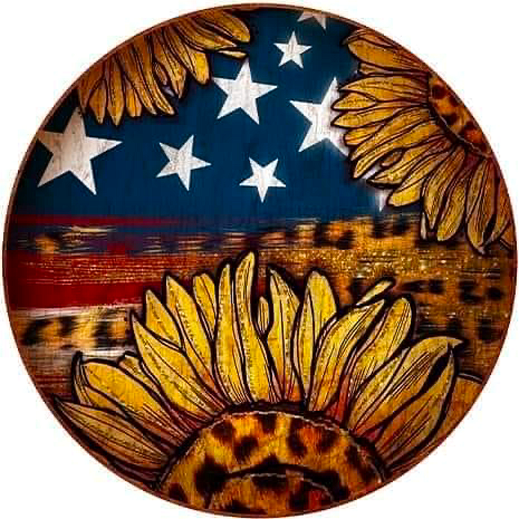 Patriotic Sunflower Car coaster