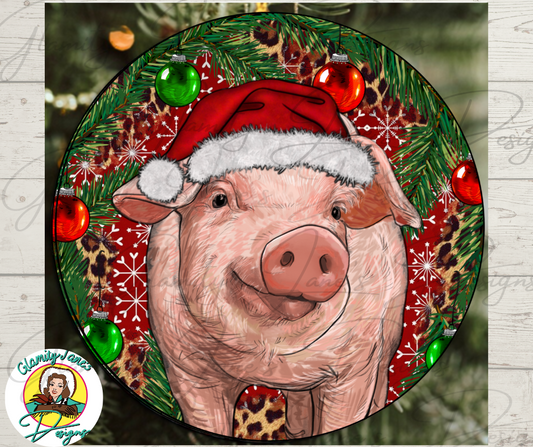 CUTE SANTA PIG ORNAMENT